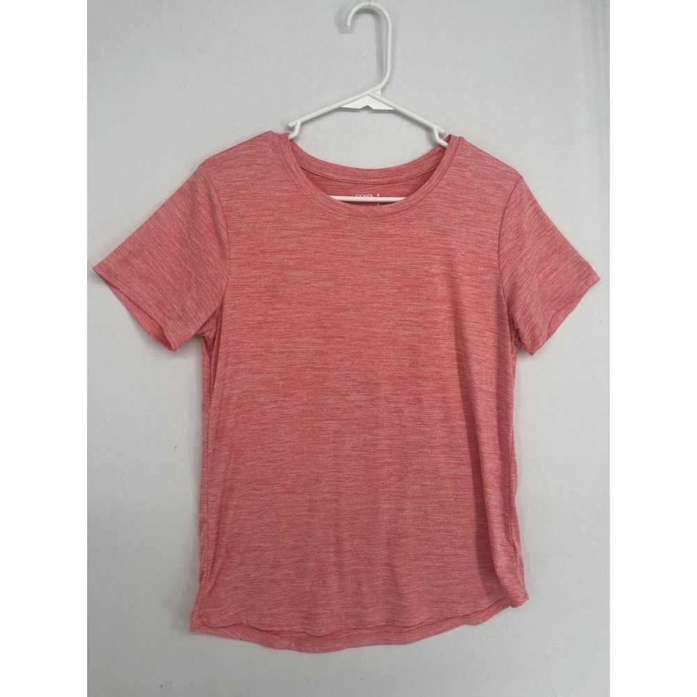 Jockey Womens Short Sleeve Activewear Tee Heather Pink Space Dye Size M